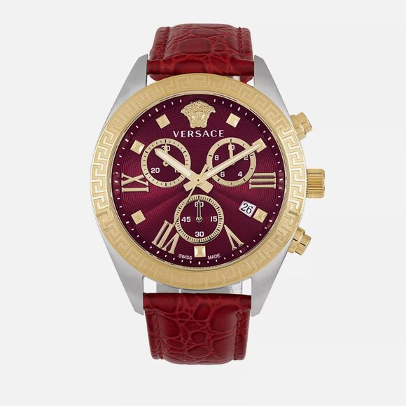 Versace Womens Greca Two Tone 40mm Strap Fashion Watch